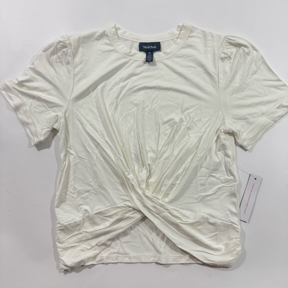 New ModCloth A Twist of Fun Knit Top Ivory Shirt - Picture 2 of 7